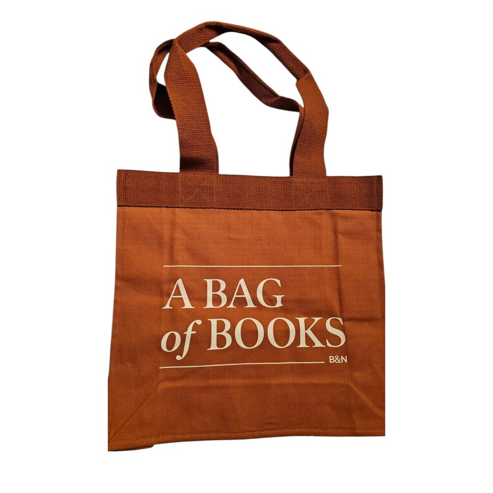 Barnes & Noble "A Bag of Books" Tote Bag Orange Canvas B&N Bookstore